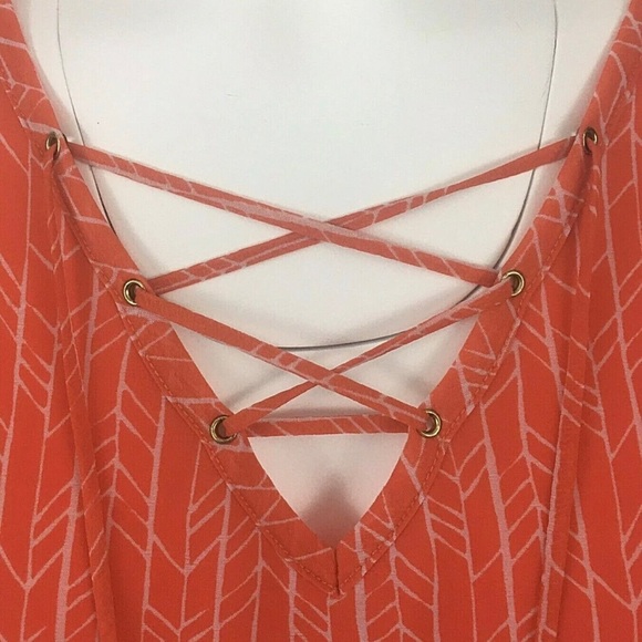 Worthington Women Medium Tunic Top Sleeveless Boho Sheer Lined Stretch - Picture 2 of 12